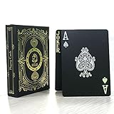 Acelion Playing Cards Standard Black Poker Waterproof For Magic