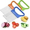 DAPANIY 2Pcs Stainless Steel Onion Holder, Egetable Cutter Slicer Onion Peeler Odor Eliminator Holder for Slicing…