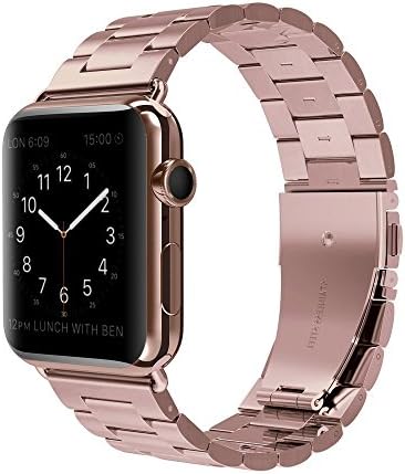 Apple Watch Band - Fashion Men / Women Stainless Steel Durable Folding Clasp Smart Watch Replacement Bands For Sport Version Apple iWatch Band 42mm - Rose Gold