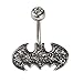 Belly Button Ring Navel 316L Surgical Steel, Cubic Zirconia Batman Body Accentz