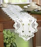 Embroidered Irish Shamrock Table Runner