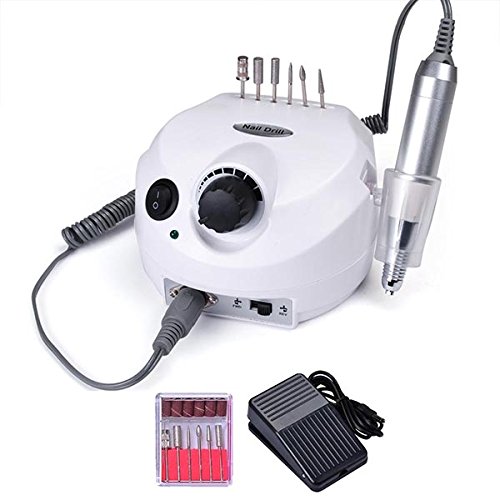 Triprel Inc. Professional Electric Nail File Drill For Manicure Pedicure Light Weight Machine Set Kit - WHITE