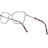 RB. Pilot Reading Glasses Spring Hinge Readers for Women Blue Light Blocking Computer Metal Frame Acetate Legs
