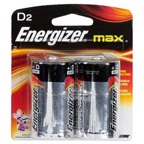 Energizer E95BP 2 D Alkaline Batteries