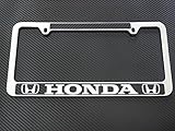 Honda license plate frame chrome metal, carbon fiber details,