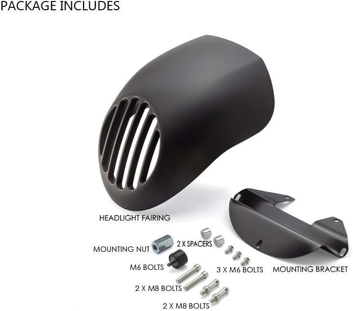 Headlight Cowl Fairing, Matt Black, Petit - Image 3