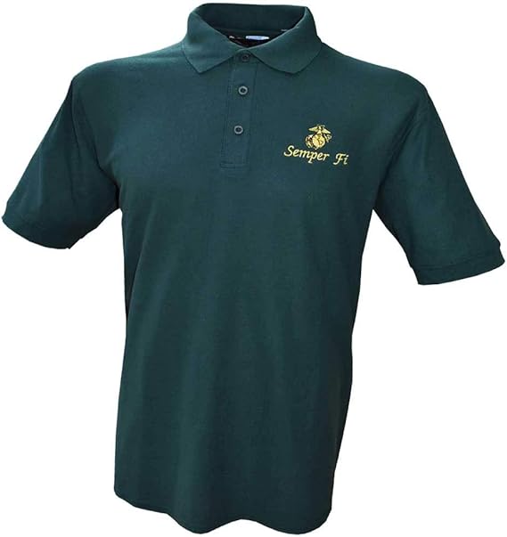 Amazon.com: Honor Country USMC Marine Corps Polo Golf Shirt - Green: Clothing