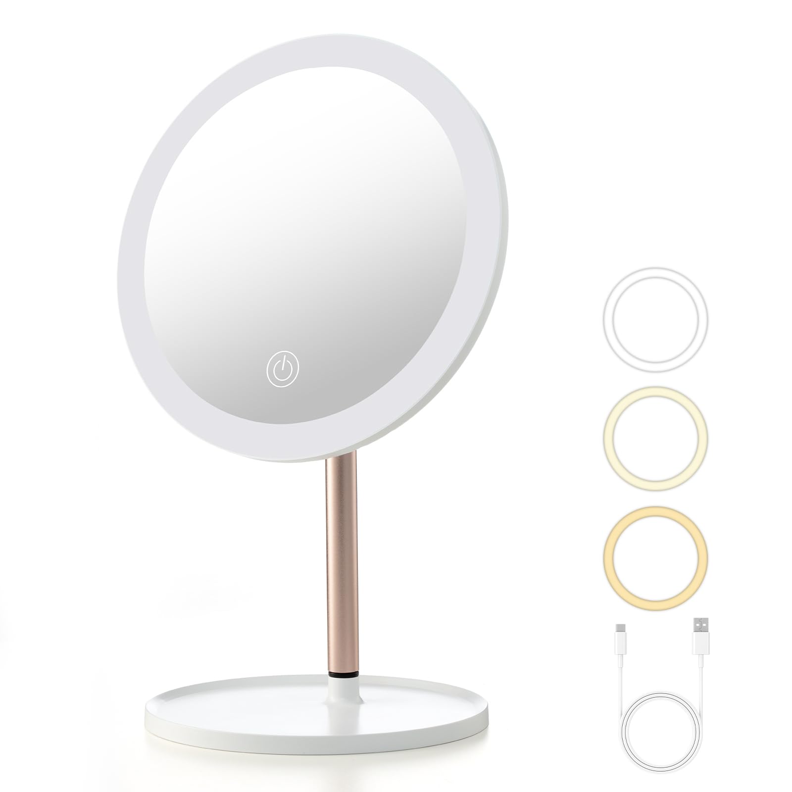YEAKE Lighted Makeup Mirror,8.5