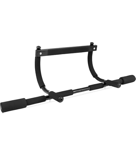 Barre De Traction SPRI à Fixation Cadre De Porte - 8 Poignées - Noire - Capacité 300 Lbs