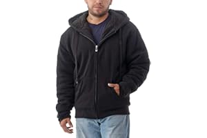 Jvini Men's Ultra Soft Sherpa Lined Hoodie - Full Zip Fleece Lining Heavy Duty Sweatshirts