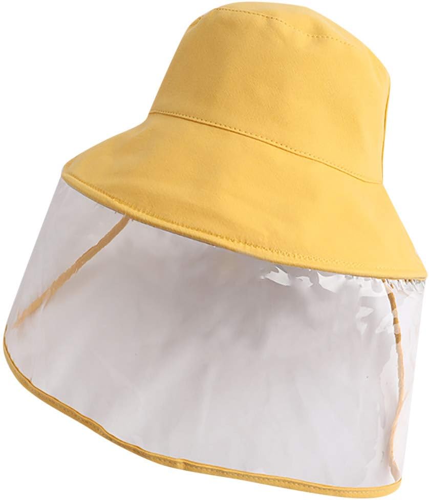 Jiusike Kids Anti-Spitting Protective Hat Face Shield Anti Drool Splash-Proof Bucket Hat Anti-Fog Fishermen Hat Sun Hat