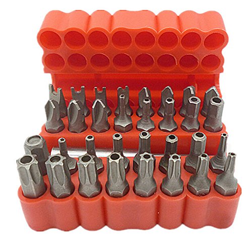 Click Here to See More Images 33pc Security 25mm Screwdriver Bits Set Power Driver : Magnetic Bits Holder, Phillip, Hex, Torx Driver