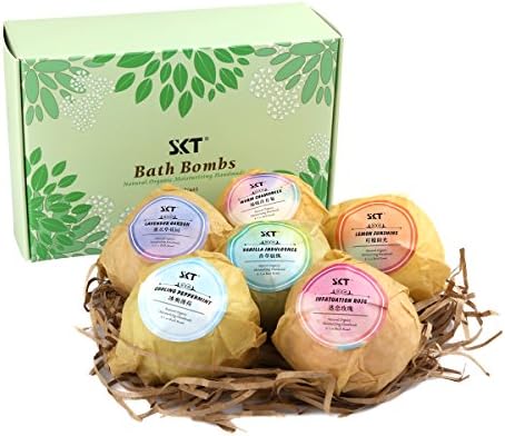 Bath Bombs Fizzies Gift Set 6Pcs for Aromatherapy Bubble &amp; Spa, Fizzing Vegan Bath Bomb Balls contains Natural Essential Oil for Moisturizing Normal/Dry Skin - 6 Fragrances