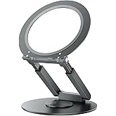 Anifrim Telescopic Laptop Stand with 360° Rotation, Adjustable Height & Tilt Swivel Laptop Riser, Ergonomic Standing Desk Con