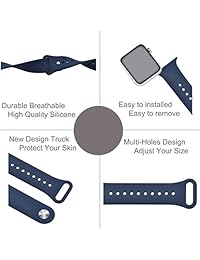 Apple   correa para reloj para Apple Watch de 38 mm. correa de reloj Apple de silicona Langte para Apple Watch Serie 3, Serie 2, Serie 1, edición deportiva, color rojo, 38mm, AzulMedianoche