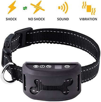 peagee Bark Collar with 7 Adjustable Sensitivity and Intensity Levels Dog Bark Collar Rechargeable Harmless Anti Bark Collars humane for Medium Large Dogs (Black)
