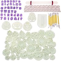 BIGTEDDY - 108pcs Cake Bakeware Sugarcraft Icing Decoration Kit with Flower Modelling Mold Mould Fondant Tools