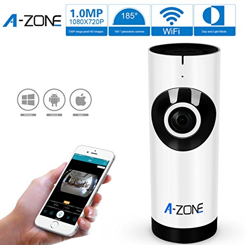 A-ZONE 720P Play & Plug Mini New Network,185 Degree HD WiFi Video with Baby Care Monitor Security Surveillance ,Two Way Audio