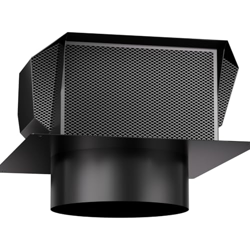 Photo 1 of [Upgrade Airflow] Hon&Guan Removable Roof Vent Cover, 6 Inch Roof Vents for Houses, 6'' Exhaust Vent Wall Vent for Ventilation System-with Damper and Two New Small Vents,Galvanized Steel