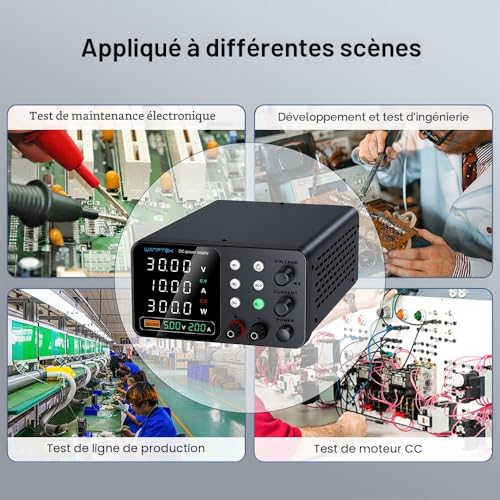 WANPTEK POWER 30V 10A Lab Power Supply with 3 Memories and Lock Key, Adjustable Stabilized Power Supply with OCP Protection/Outputs/USB Fast Charging/4 Digit LED Display