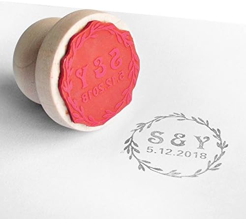 Custom Wedding Stamp Save the Date Stamp With Wedding Date and Initials Wedding Favor Stamp