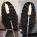 Helene Glueless Lace Front Wigs Long Natural Water Wave Swiss Natural Black Synthetic Lace Front Wig Natural Hairline Heat Resistant Fiber Lace Wigs For Women (24Inch Black Color)