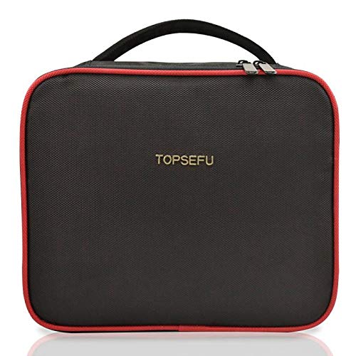 TOPSEFU Makeup Bag,Quick Make up Bag with Mirror,Makeup Case