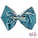 JoJo Siwa Signature Collection Hair Bow Ribbon with Rhinestone Keeper Metallic Mint With Sticker Patch Set Included