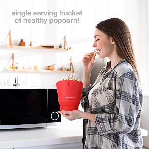 Modwaves 2 Pack Silicone Microwave Popcorn Popper Reusable Popcorn Bowls for Family Movie