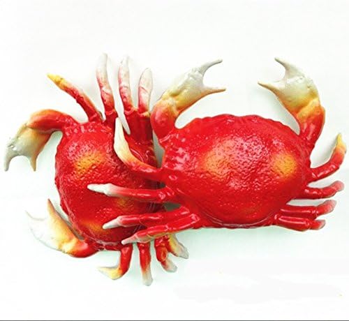 Simulated Animal crab Set Realistic crab Model Playset Lifelike Fake crab Market Display Kids Toy Kitchen Decoration Photography props Not inclue the Basket