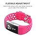For Fitbit Charge 2 Bands, Soft Silicone Adjustable Replacement Sport Strap Bands for Fitbit Charge 2 Smartwatch Fitness Wristband All Rose Small