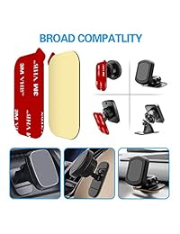 3M Sticky Adhesive Replacement for Magnetic Dashboard Car Mount Holder Base, VOLPORT 5 Pack Rectangle Heat Resistance Double Side Tape VHB Sticker Pads for Dash Magnet Phone Mounts & Ring Grip Socket