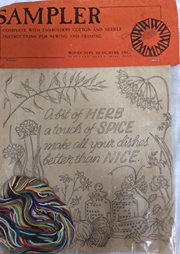 A Bit of Herb, A Touch of Spice Sampler Stamped Cross Stitch Kit