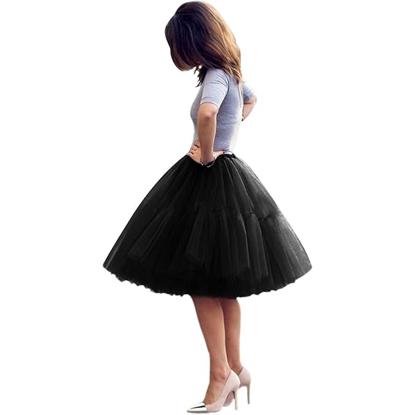 Tulle Skirt,Women's Midi Tulle Tutu Skirt Fluffy Princess Five