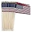 Lot of -24-8x12 Inch US American Hand Held Stick Gravemarker Flags WindStrong with Spear Tip 24 Inch Pointed Bottom Dowel Made in the USA