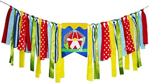 Circus Carnival High-Chair Ribbons Banners Party Supplies Baby Shower 1st First Birthday Under The Top Party Banners Garlands Decor Photo Booth Backdrop Props Hanging Decorations