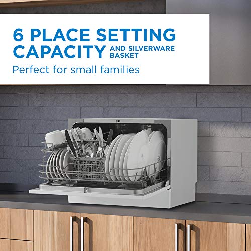 Danby DDW621WDB Countertop Dishwasher with 6 Place Settings, 6 Wash