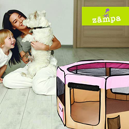 Zampa Dog Playpen Medium 45"x45"x24" Pop Up Portable Playpen for Dogs