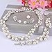EVER FAITH Austrian Crystal CZ Simulated Pearl Victorian Style Necklace Earrings Bracelet Set Clear