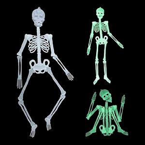 Glow In Dark - Jetting Halloween Party Scary Skull Decor Luminous Glow In The Dark Human Skeleton Hanging - Outfit Light Clips Hair Tongue Spray Letters Transfer Balloons Rainbows Table Pl
