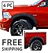 MaxMate Fender Flare Compatible with 2009-2018 Dodge Ram 1500; 2019-2024 Classic (Excl. R/T Rebel Warlock) Fleetside, Rough Textured Black Bolt-Riveted Style 4pc | TFD84147