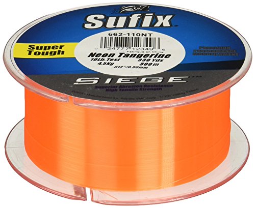 Sufix Siege 330-Yards Spool Size Fishing Line (Tangerine, 4-Pound)