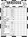 Laminated Yardzee Scorecards, with Instructions, for Large Outdoor Dice
