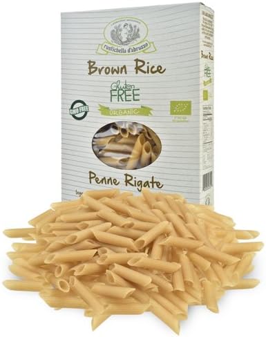 Rustichella d'Abruzzo Organic Brown Rice Penne Rigate (Pack of 3), 250g Each - Gluten-Free Pasta with Delicious Flavor - Artisan Crafted from Abruzzo