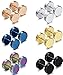 FIBO STEEL 6 Pairs Stainless Steel Stud Earring for Men Women Flat Back Ear Plugs Tunnel Ear Piercing,7MM