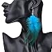 Lureme® Bohemian Style Feathers with Small Feather Tassel Dangle Earrings for Women and Girls (02004736)