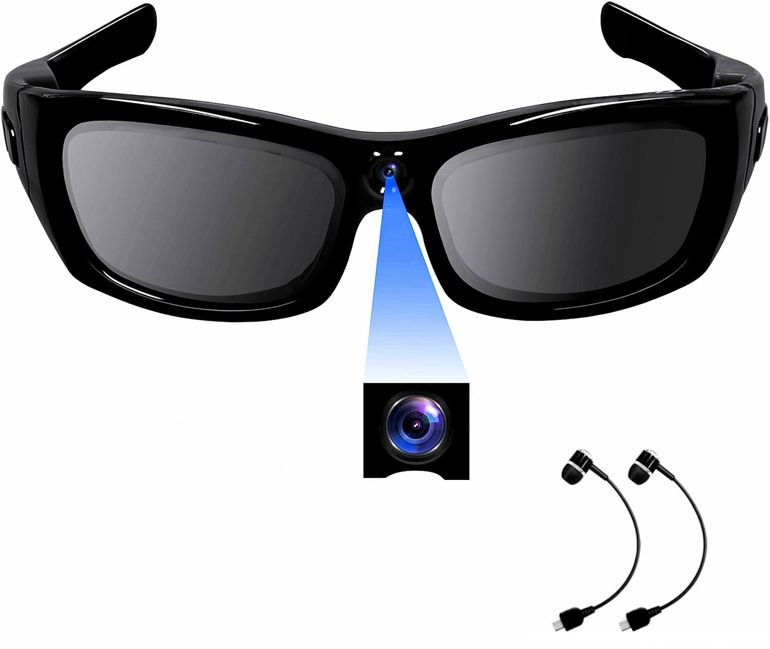 Photo 1 of Camera Glasses HD 1080P Video Glasses Bluetooth Sunglasses Camera UV Protection Polarized Lens Sport Action Cam with Earphones for Travel, Cycling, Driving and Other Outdoor Sports