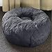 BinetGo Dog Bed Calming Cat and Dog Beds, 24 inches Navy Cat Bed, Black/Pink/Beige Puppy Bed,Original Calming Donut Cat and Dog Bed in Shag Fur– Machine Washable, Anti Slip Waterproof Bottom