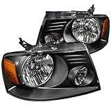Spec-D Tuning 2LH-F15004JM-RS Ford F150 Black Crystal Head Lights Lamps Pair