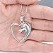 Girl Palace Horse in Heart Shaped Love Fancy Animal Pendant Necklace Gift for Women Men